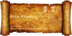 Bota Klaudia névjegykártya